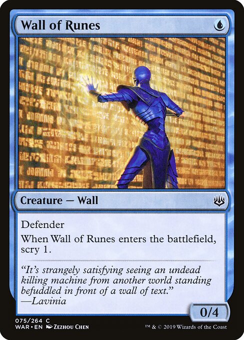 MTG Wall of Runes WAR 075 Standard Nonfoil front