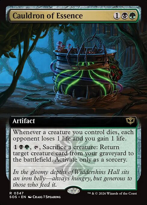 MTG Cauldron of Essence SOS 347 Extended Art Nonfoil