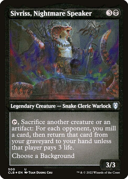 MTG Sivriss, Nightmare Speaker CLB 500 Foil Etched Frame Etched