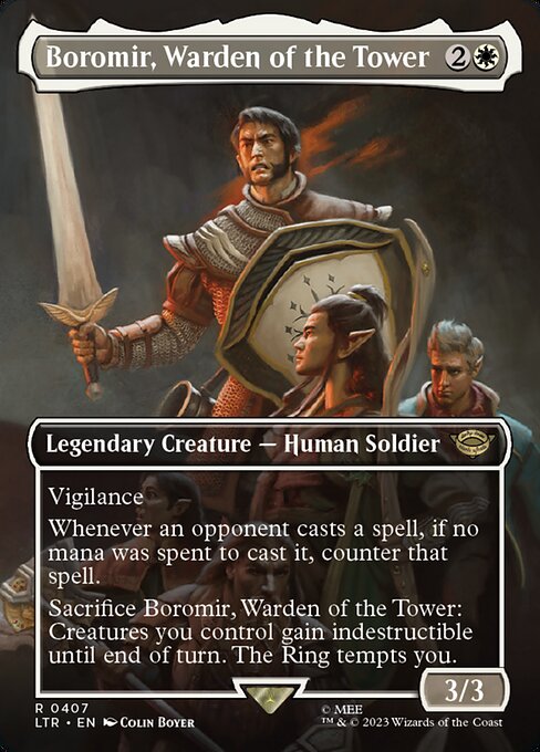 MTG Boromir, Warden of the Tower LTR 407 Borderless Foil