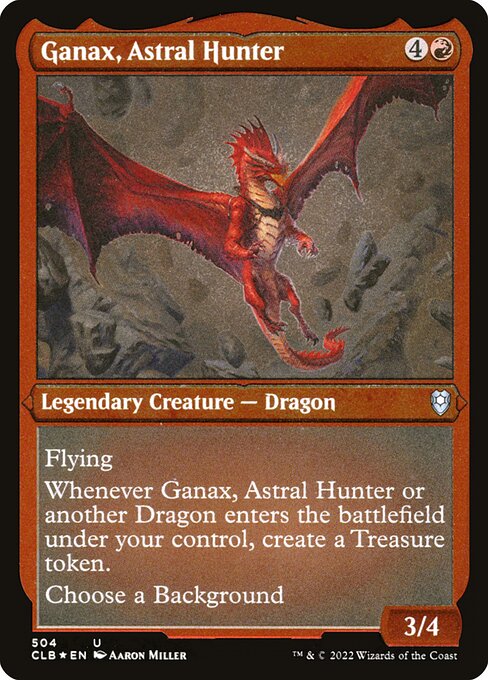MTG Ganax, Astral Hunter CLB 504 Foil Etched Frame Etched