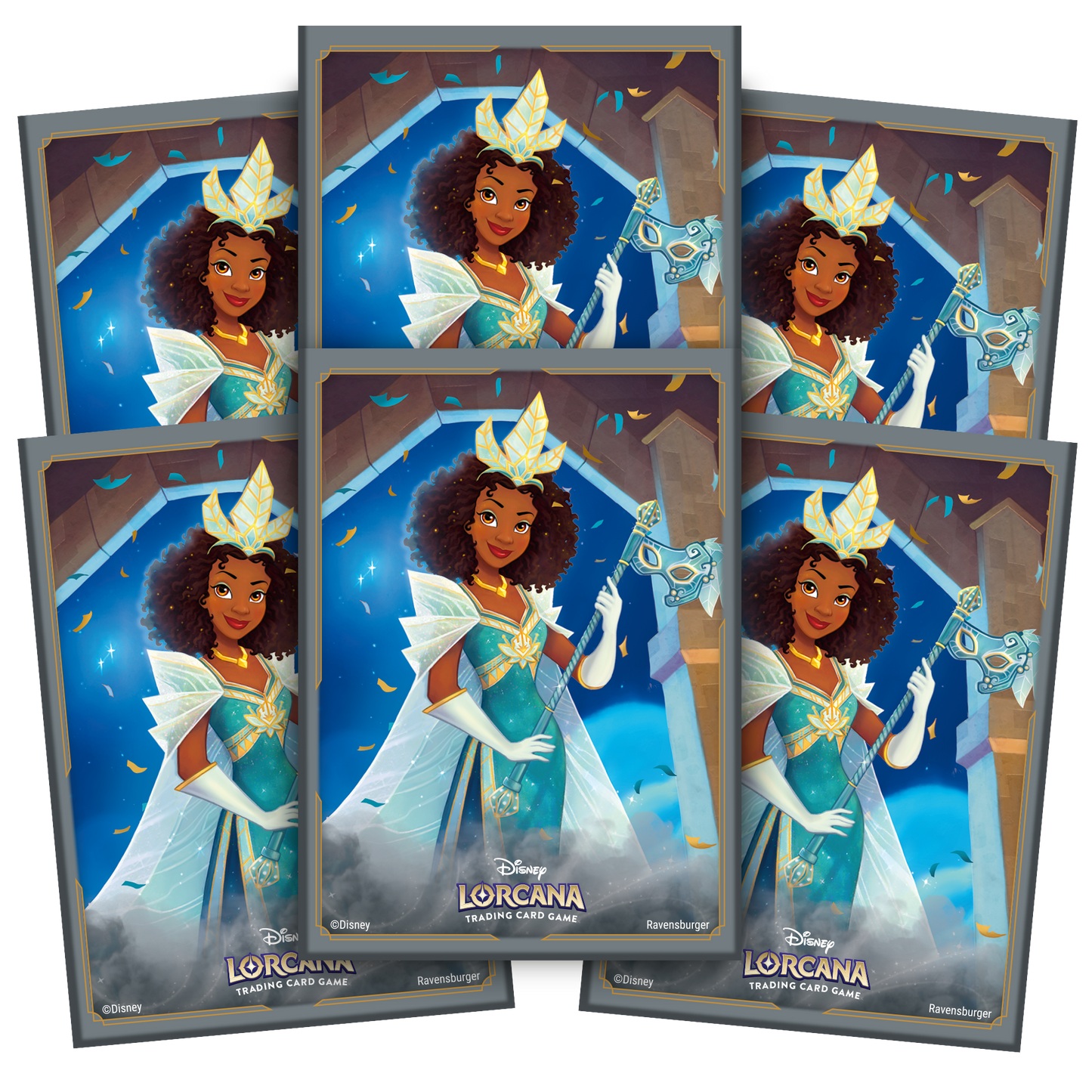 Lorcana Shimmering Skies Sleeves: Tiana - Celebrating Princess