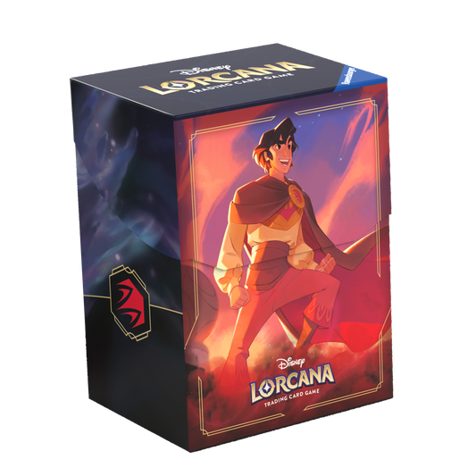 Lorcana Shimmering Skies Deck Box - Aladdin Heroic Outlaw