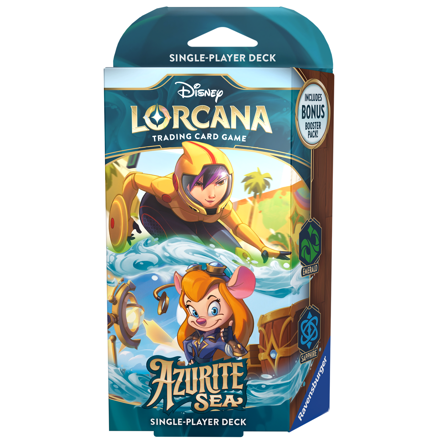 Lorcana Azurite Sea - Single Player Deck Emerald & Sapphire (Go Go Tomago & Gadget Hackwrench)