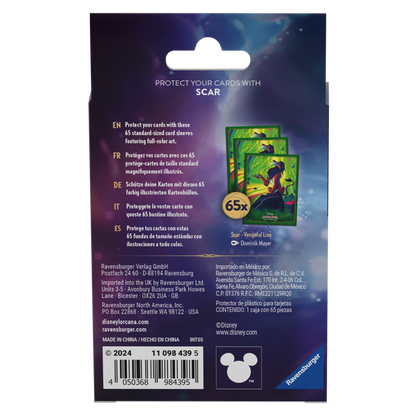 Lorcana Azurite Sea Sleeves: Scar, Vengeful Lion