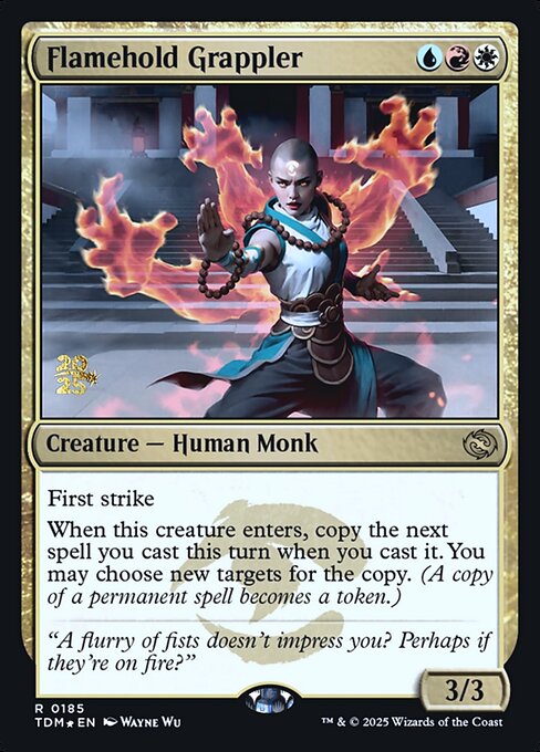 MTG Flamehold Grappler PTDM 185s Prerelease Foil