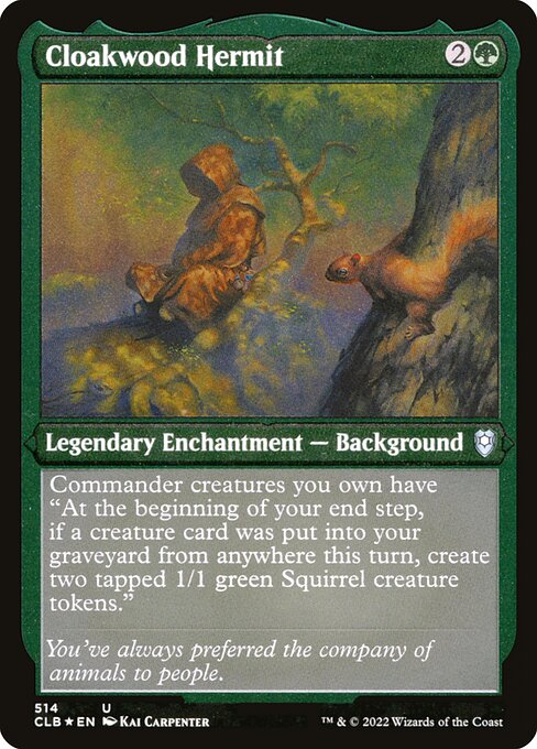 MTG Cloakwood Hermit CLB 514 Foil Etched Frame Etched