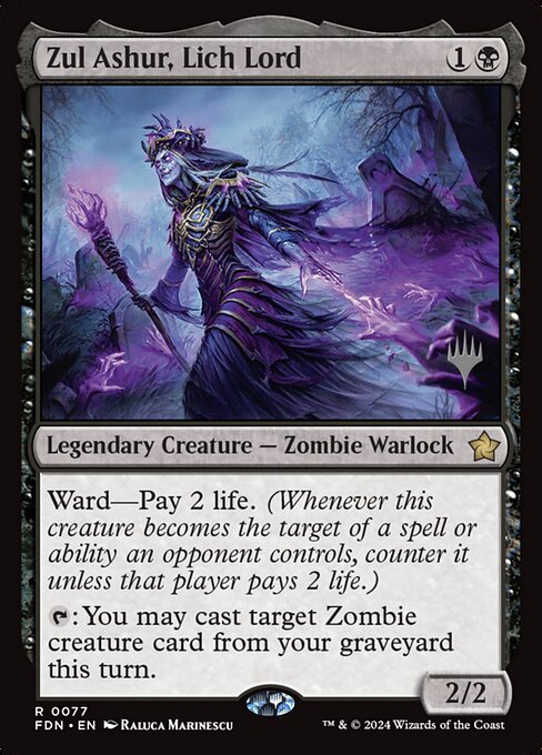 MTG Zul Ashur, Lich Lord PFDN 077p Promo Pack Foil