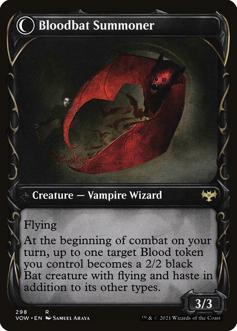 MTG Voldaren Bloodcaster // Bloodbat Summoner VOW 298 Showcase Fang Nonfoil reverse