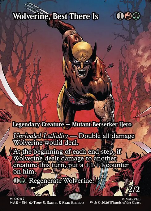 MTG Wolverine, Best There Is MAR 097 Borderless Source Material Nonfoil