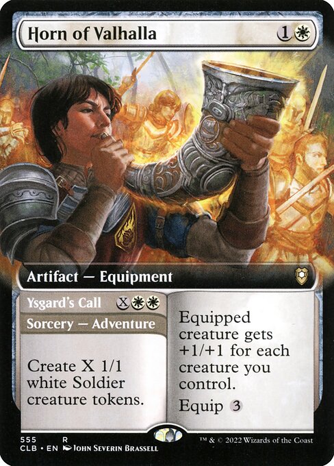 MTG Horn of Valhalla // Ysgard's Call CLB 555 Extended Art Nonfoil