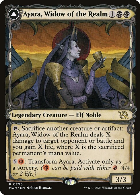 MTG Ayara, Widow of the Realm // Ayara, Furnace Queen MOM 296 Planar Showcase Foil