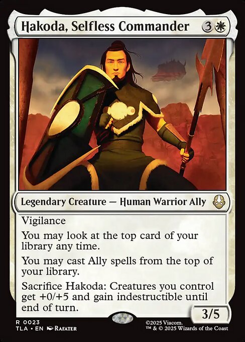 MTG Hakoda, Selfless Commander TLA 023 Regular Foil