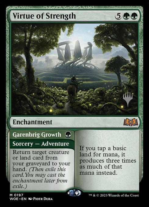 MTG Virtue of Strength // Garenbrig Growth PWOE 197p Promo Pack Nonfoil