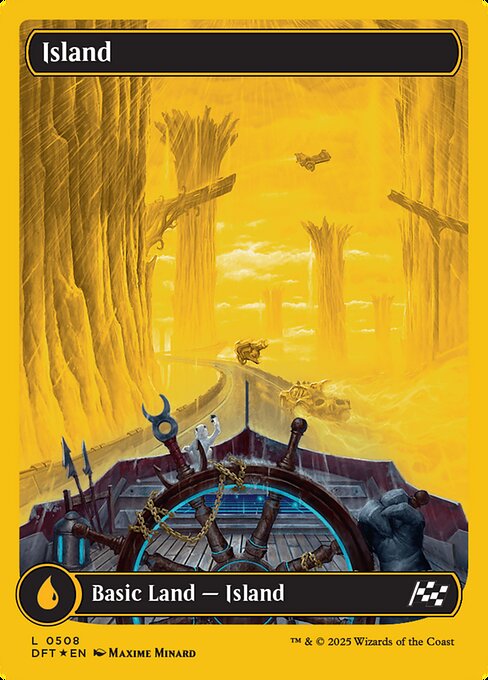 MTG Island DFT 508 Full-Art Driver's Seat Basic Land First-Place Foil