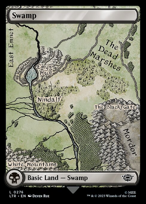 MTG Swamp LTR 276 Full-Art Middle-earth Map Land Foil