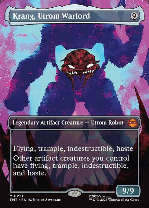 MTG Krang, Utrom Warlord TMT 221 Borderless Silhouette Nonfoil