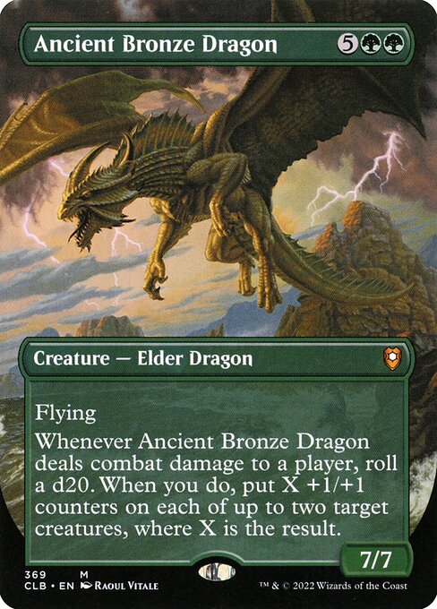 MTG Ancient Bronze Dragon CLB 369 Borderless Foil