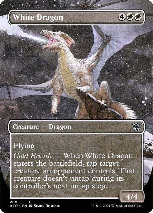 MTG White Dragon AFR 288 Borderless Foil