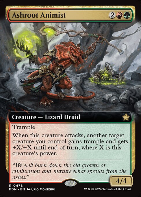 MTG Ashroot Animist FDN 478 Extended Art Nonfoil