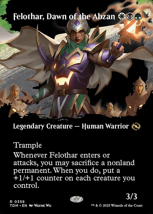 MTG Felothar, Dawn of the Abzan TDM 358 Borderless Clan Foil