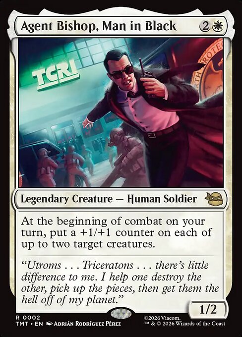 MTG Agent Bishop, Man in Black TMT 002 Regular Foil