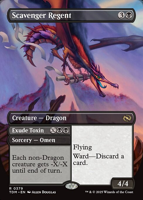 MTG Scavenger Regent // Exude Toxin TDM 379 Borderless Reversible Dragon Nonfoil