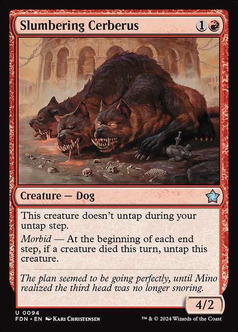 MTG Slumbering Cerberus FDN 094 Regular Foil