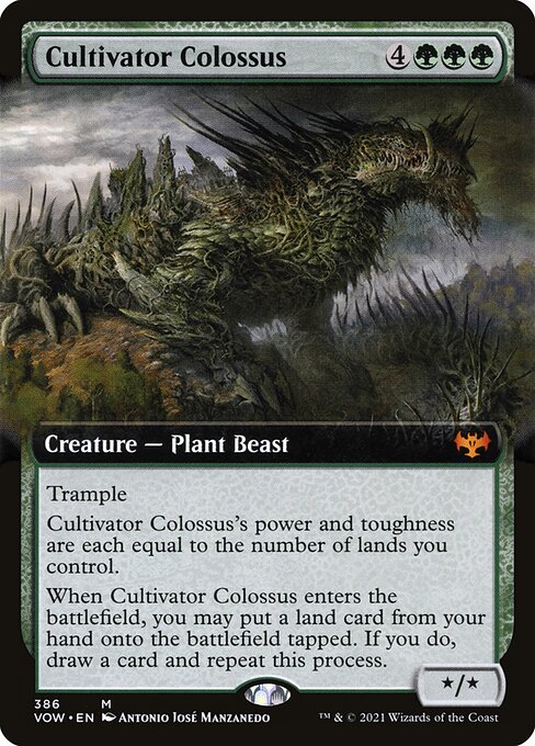 MTG Cultivator Colossus VOW 386 Extended Art Foil front