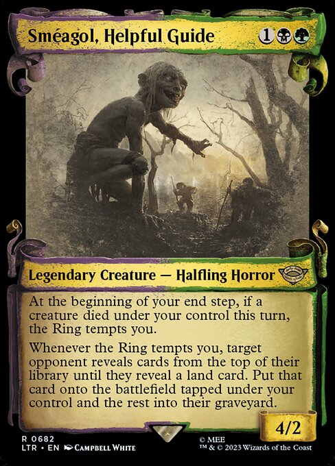 MTG Sméagol, Helpful Guide LTR 682 Showcase Scrolls of Middle-earth Silver Foil