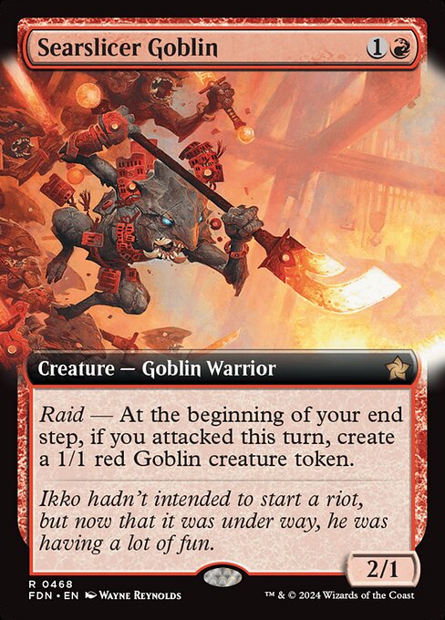 MTG Searslicer Goblin FDN 468 Extended Art Foil