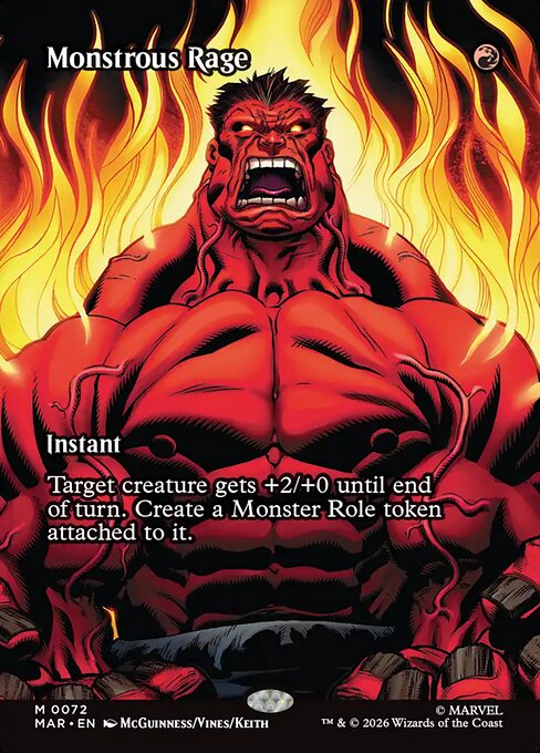 MTG Monstrous Rage MAR 072 Borderless Source Material Nonfoil
