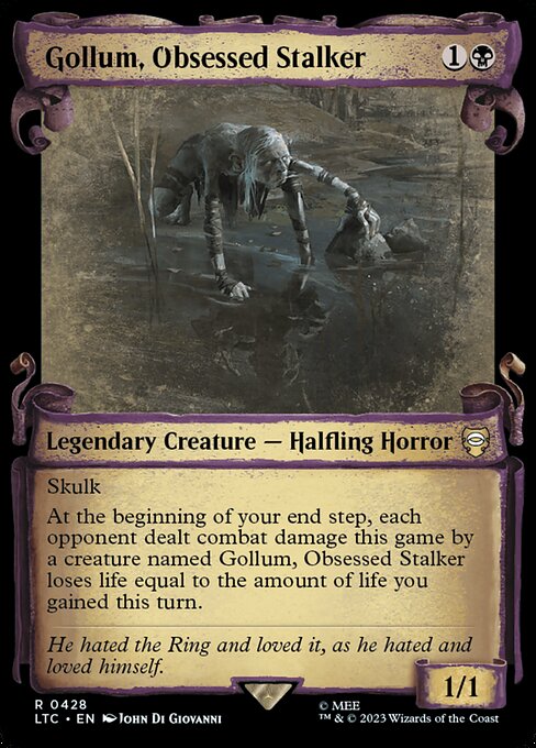 MTG Gollum, Obsessed Stalker LTC 428 Alternate Art Foil