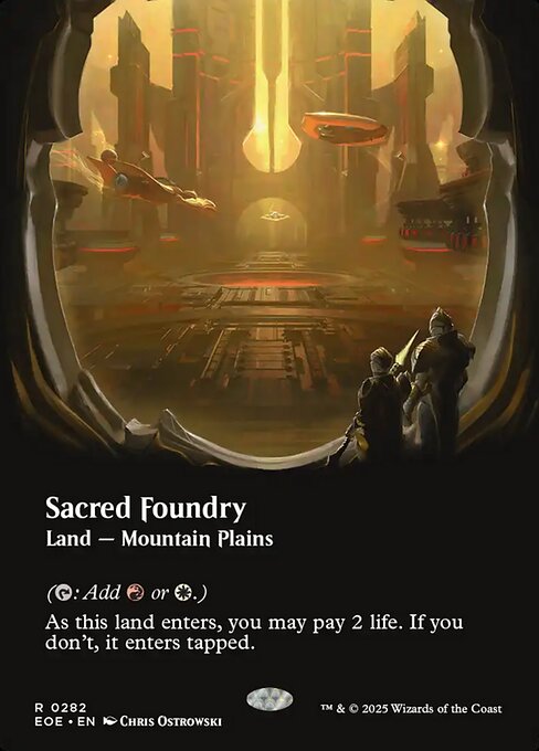 MTG Sacred Foundry EOE 282 Borderless Viewport Foil