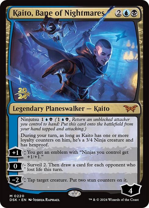 MTG Kaito, Bane of Nightmares PDSK 220s Prerelease Foil