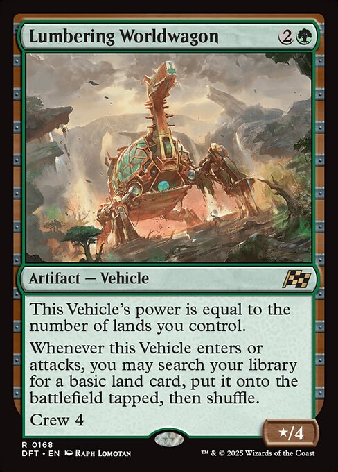 MTG Lumbering Worldwagon DFT 168 Regular Foil