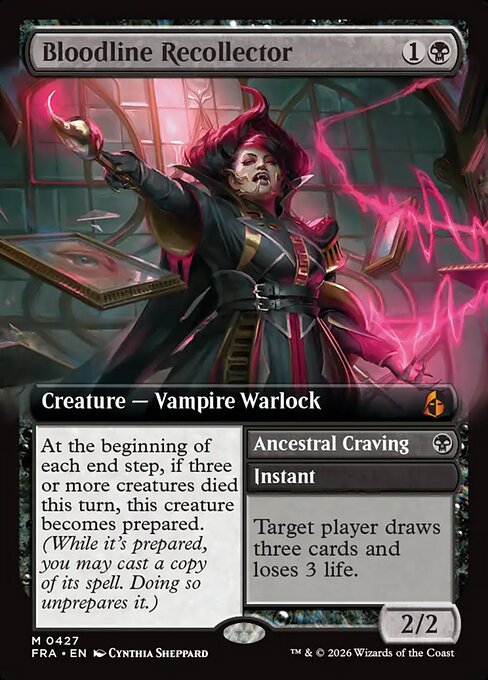 MTG Bloodline Recollector // Ancestral Craving FRA 427 Extended Art Nonfoil front