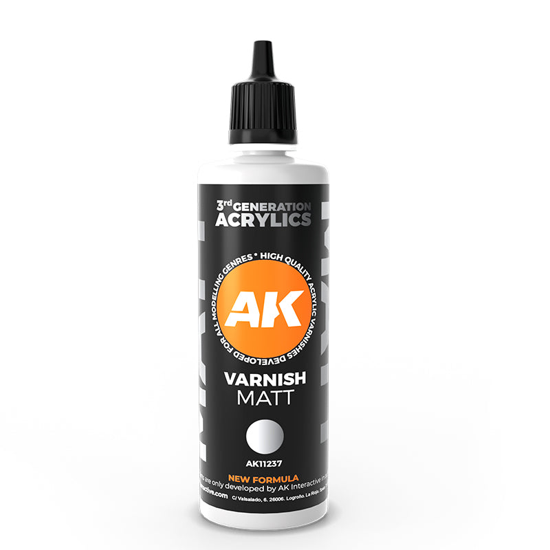 AK-Interactive Matt Varnish 3rd Gen 100 ml bottle for miniatures and models