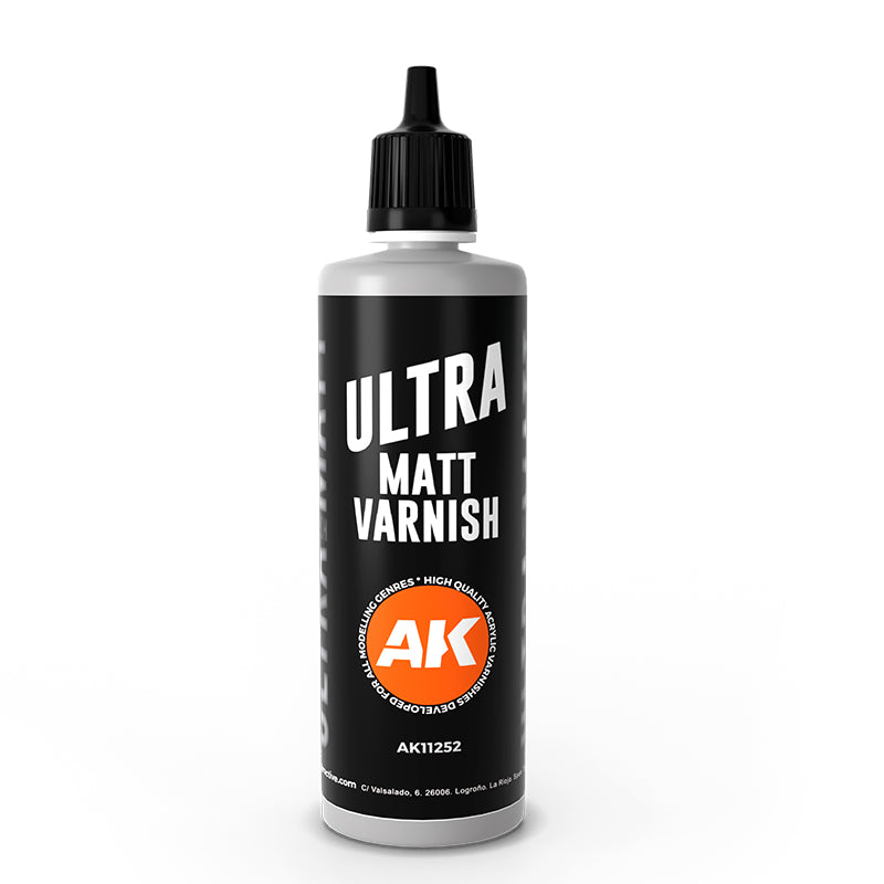 AK-Interactive Ultra Matt Varnish 100 ml bottle for miniatures and models