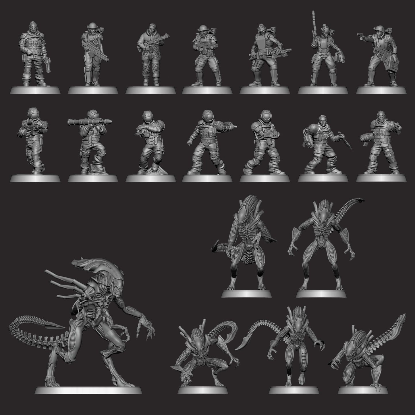 Operation Leading Edge miniatures set with Colonial Marines and Xenomorphs