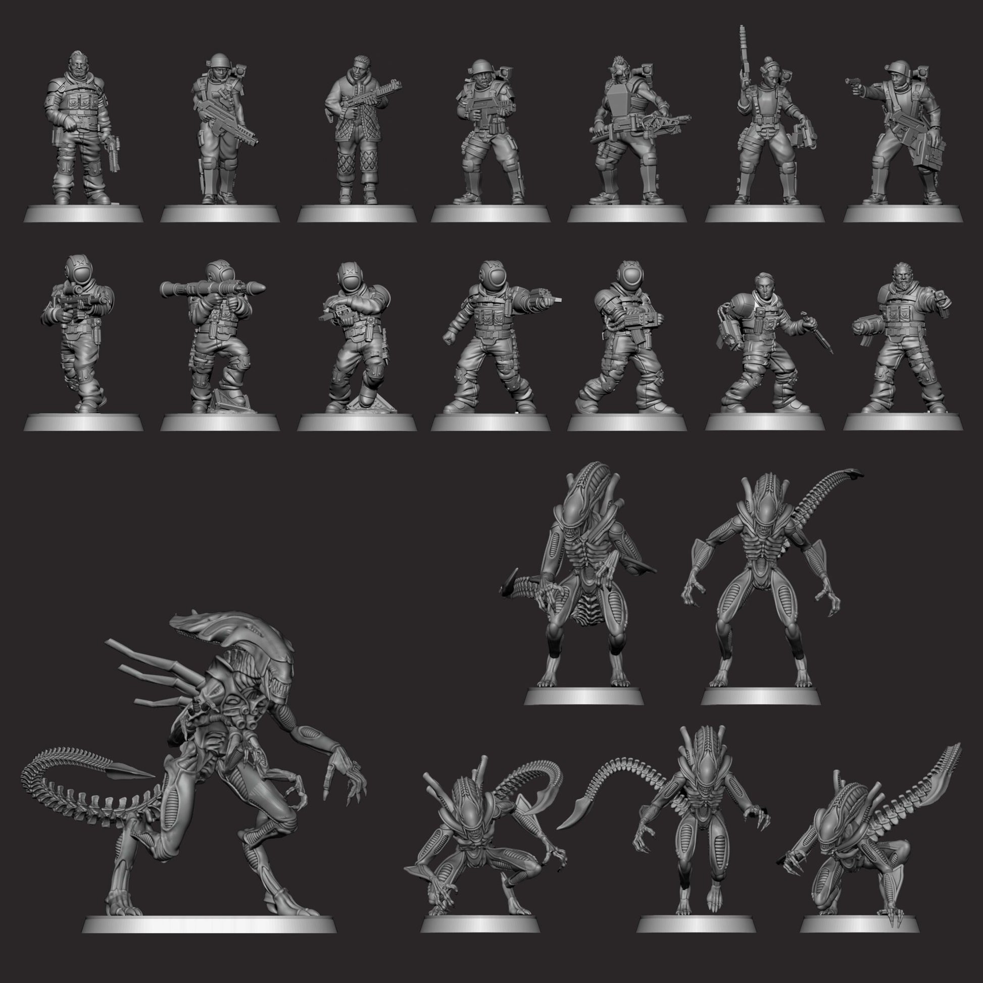 Operation Leading Edge miniatures set with Colonial Marines and Xenomorphs
