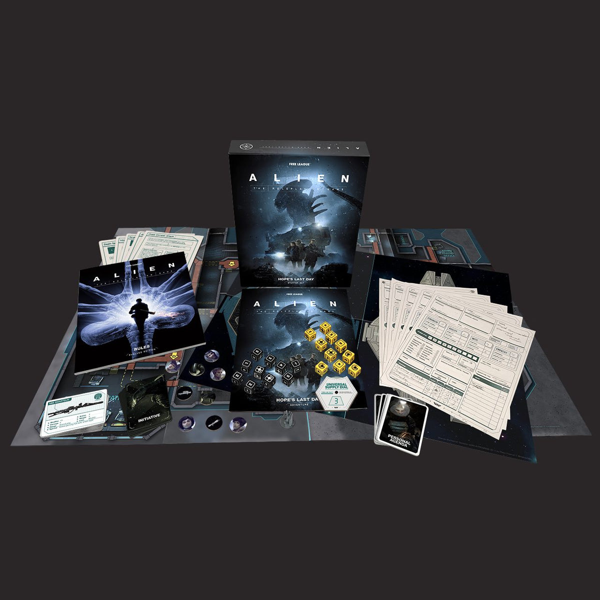 ALIEN RPG Evolved Edition Starter Set complete product contents