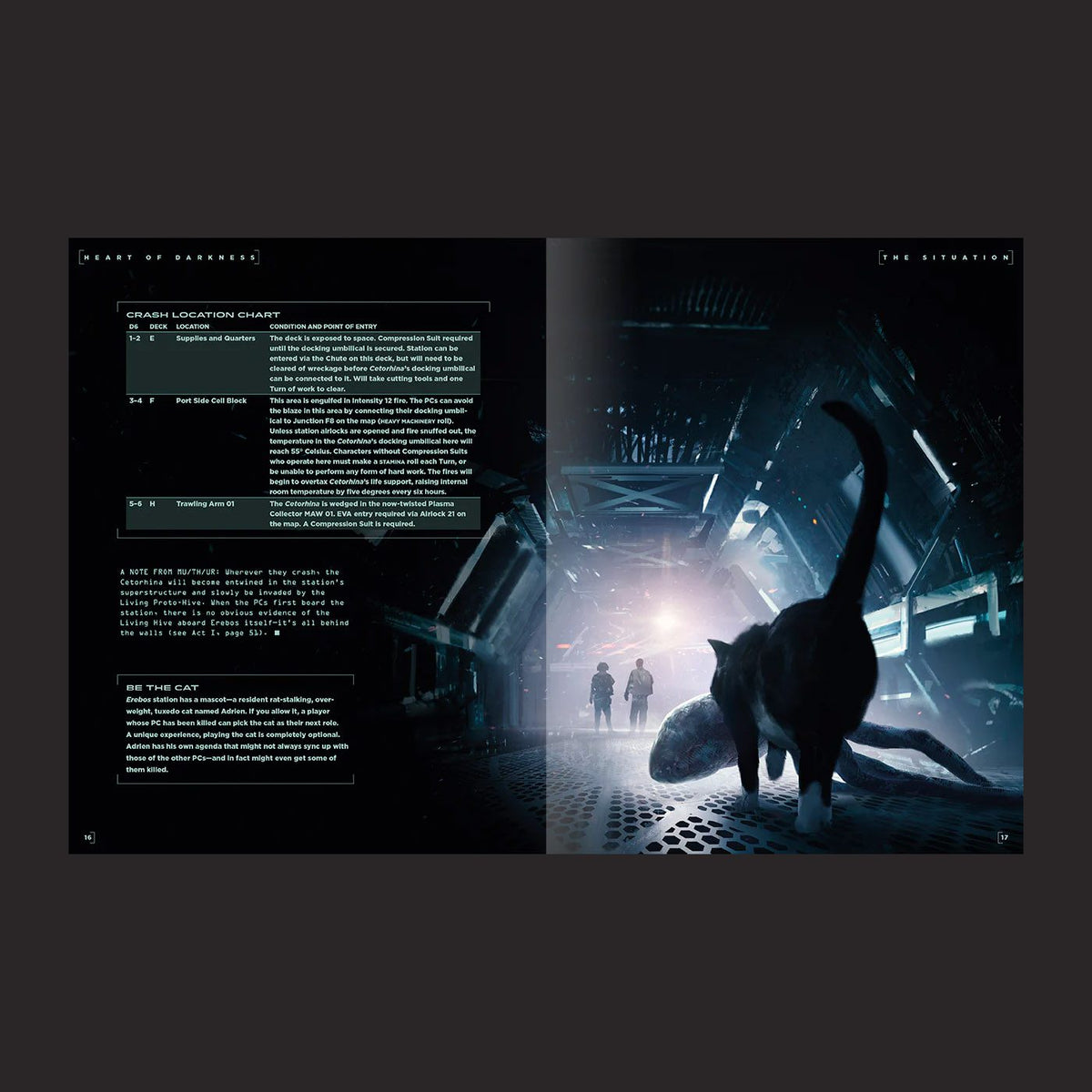 ALIEN RPG Heart of Darkness interior rules and artwork spread 2