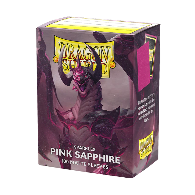 Dragon Shield sparkly matte sleeves in Pink Sapphire
