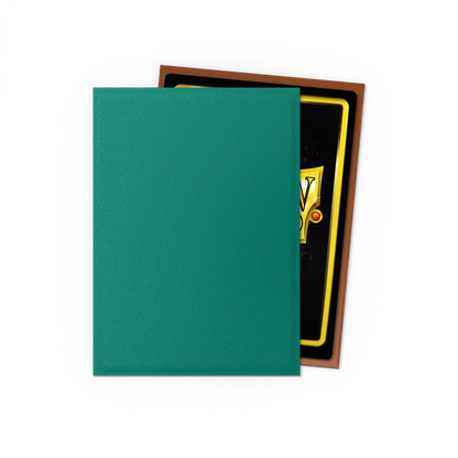 Dragon Shield Power and Copper Matte Dual sleeve rear and card protection view