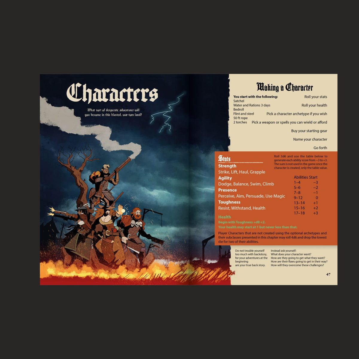 Black Powder and Brimstone Core Rules Standard Edition interior rules and artwork spread 06