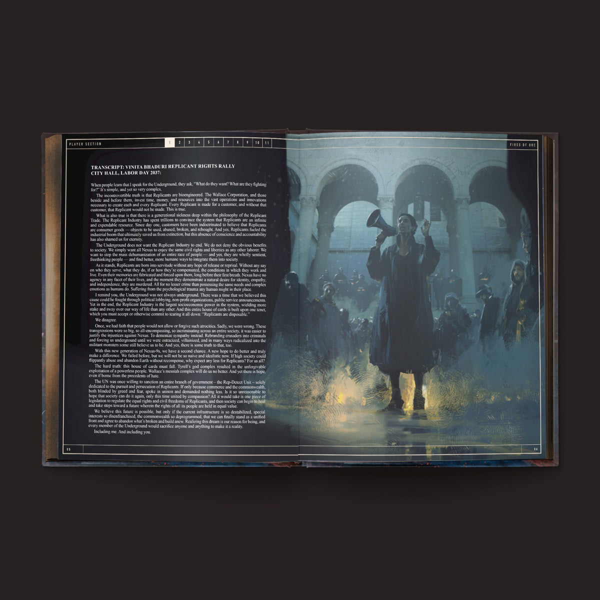 Blade Runner RPG Replicant Rebellion interior rules and artwork spread 4