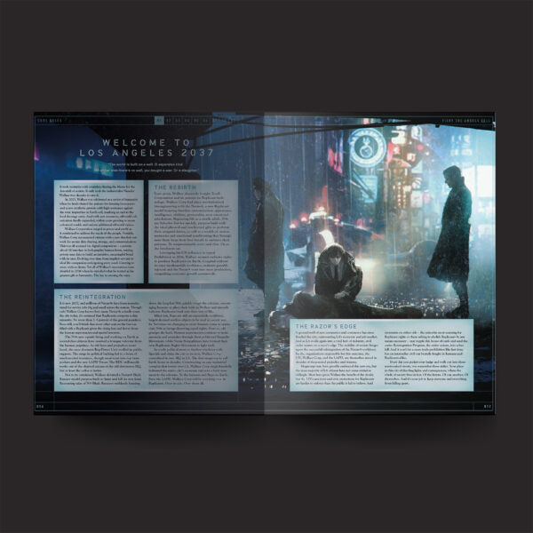 Blade Runner RPG Core Book page spread LA 2037