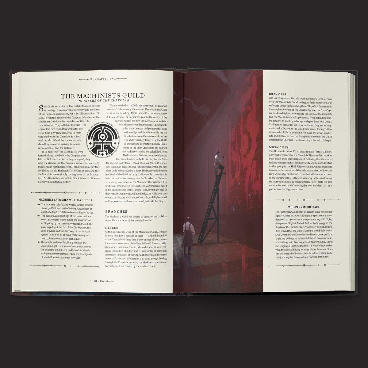 Coriolis: The Great Dark RPG Core Rules interior rules and artwork spread 5