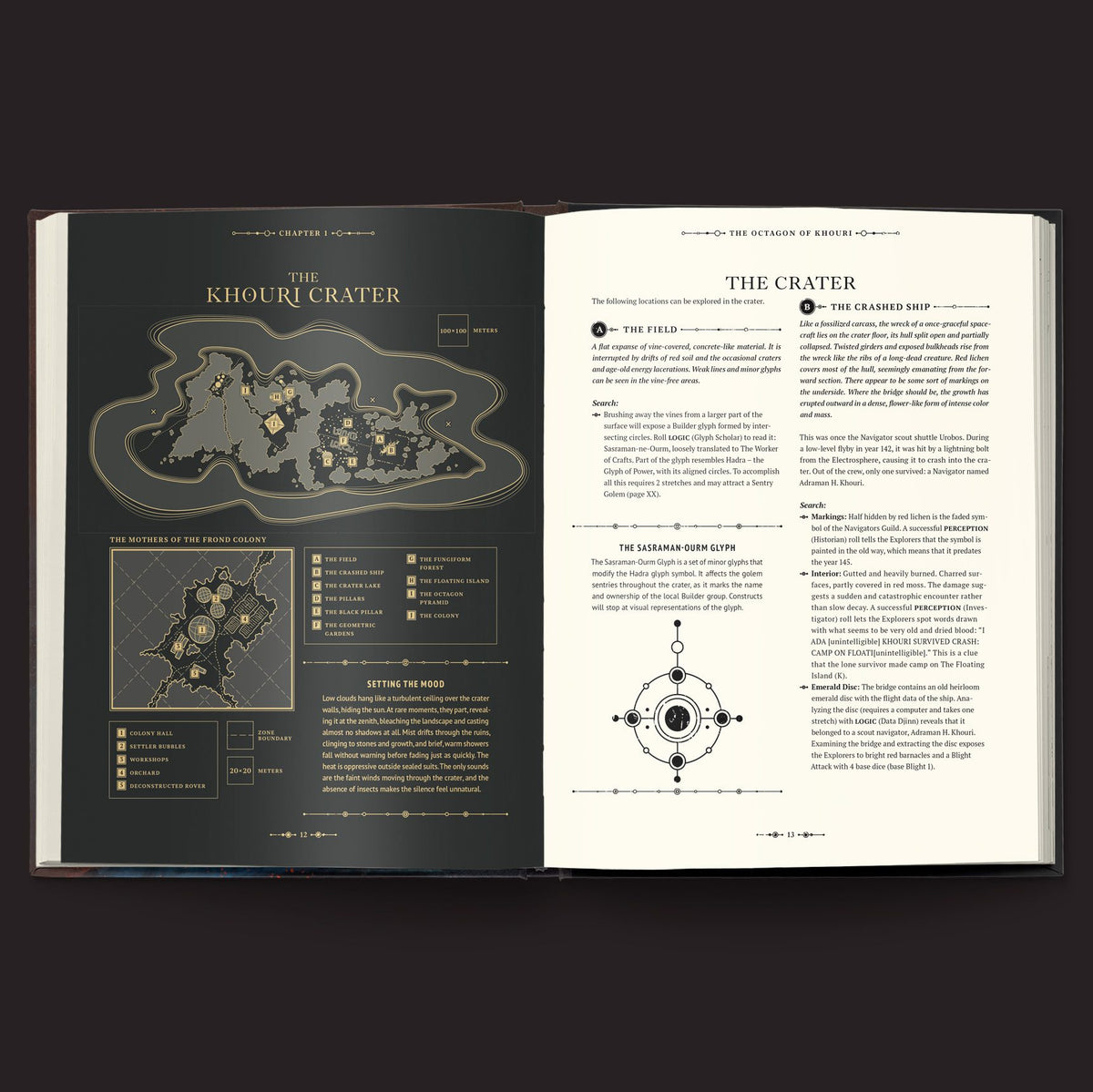 Coriolis: The Great Dark, The Fractured Library and Other Tales From the Lost Horizon interior rules and artwork spread 3